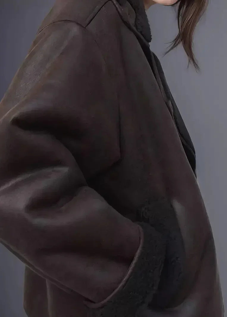 jacket Long Effet Cuir