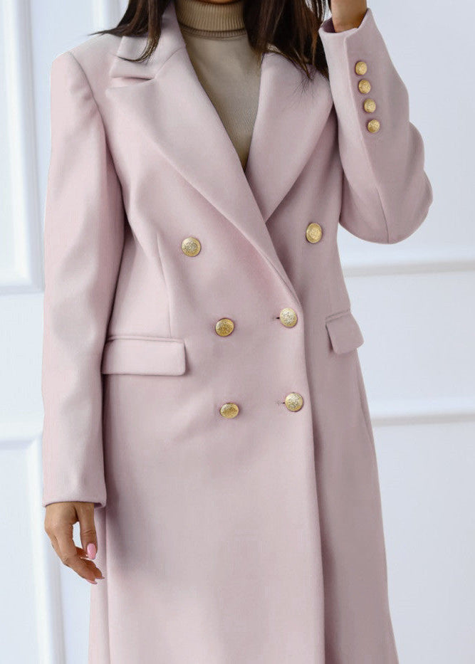 Veste Longue en Tweed avec Boucle Métal